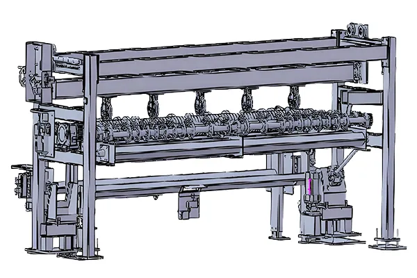 Cross glass snapping machine