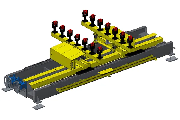 Longitudinal glass snapping machine